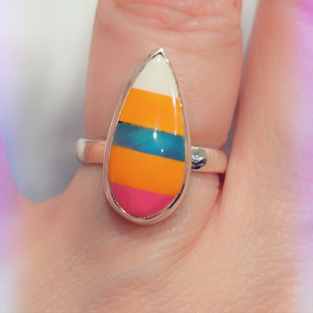 Opal Sterling Gemstone Ring